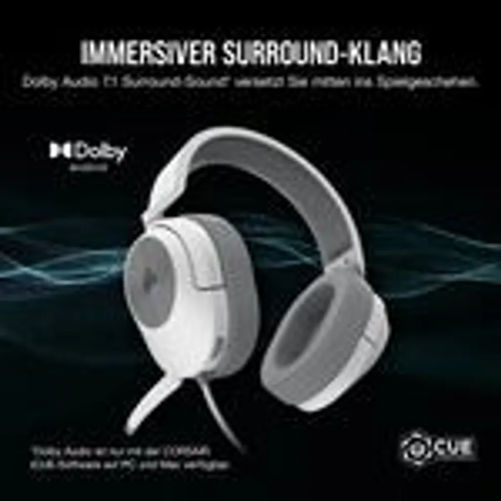 Casque Gaming Corsair HS55 Surround Blanc multiplateforme avec micro 7.1 - 9