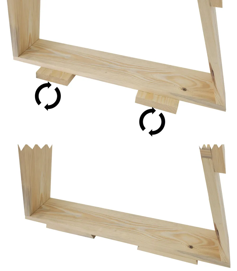 Sapin de Noël gain de place en bois avec tablettes pour petits objets - 4
