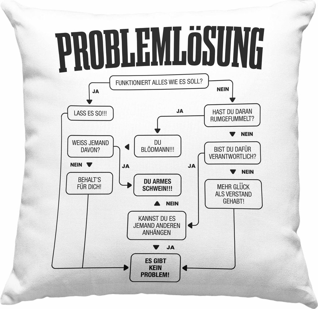 Trendation - Problemlösung Deko-Kissen mit Füllung 40x40 Geschenk für Männer Sprüche Geschenkidee Ingenieur Phsyiker Mathematiker (Rosa)