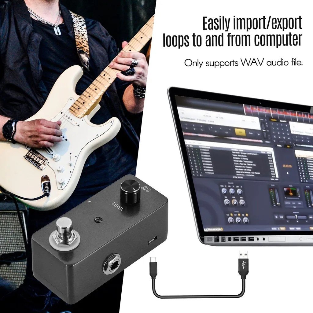 Pedale Effetto Looper USB - Mini Station Loop Chitarra e Basso - 3