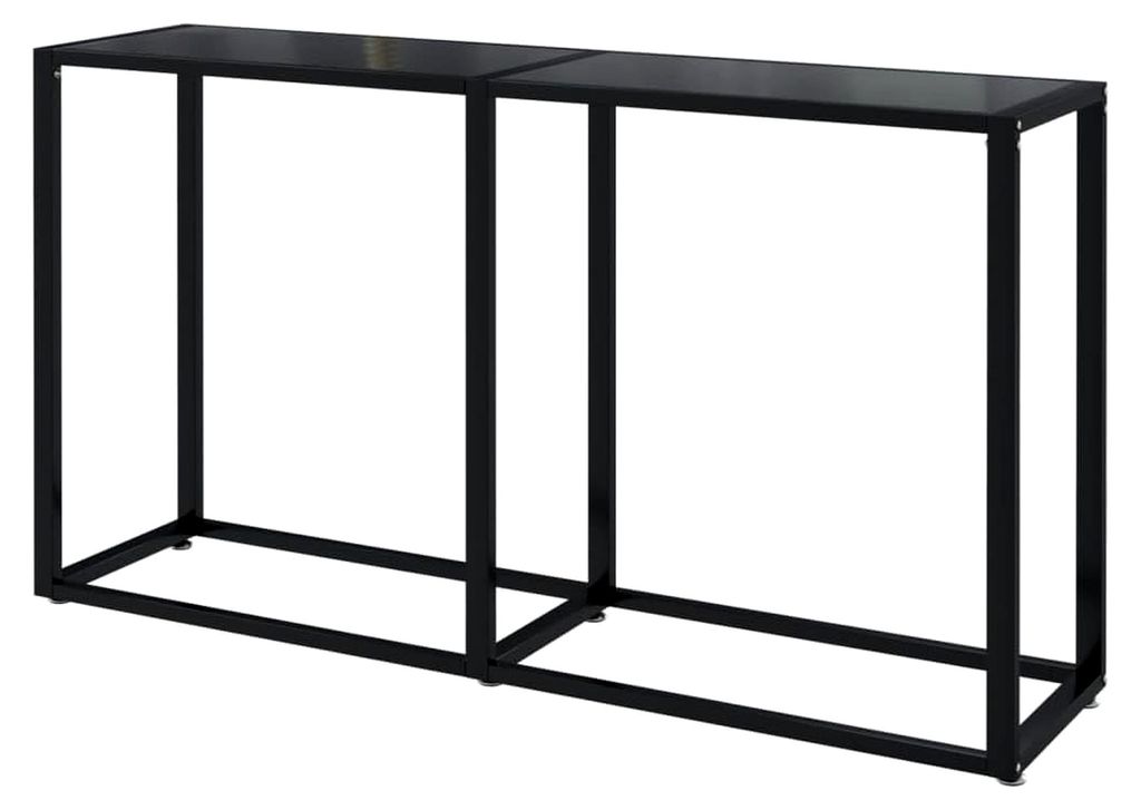 Konsolentisch Beistelltisch Flurtisch Sideboard Ablagetisch Wandtisch Glastisch Schwarz 140x35x75,5cm