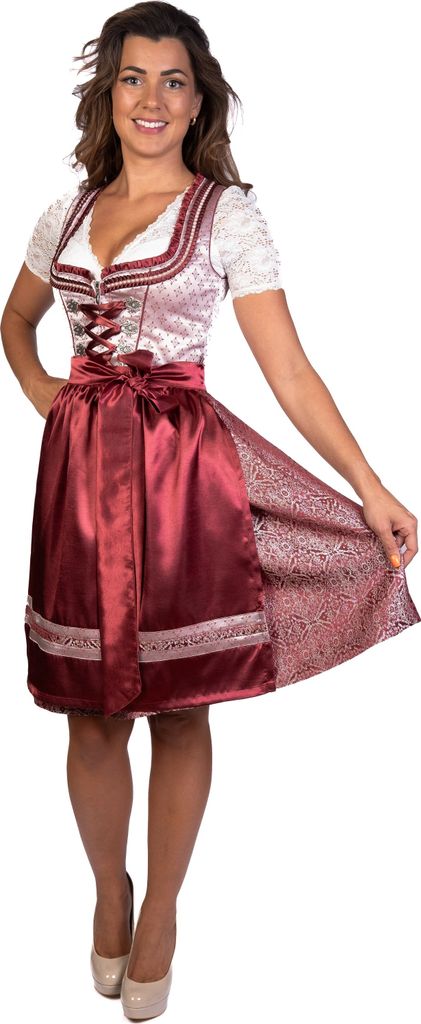 Trachtl Midi Dirndl Kerstin Bordeaux 42 Produktbild 