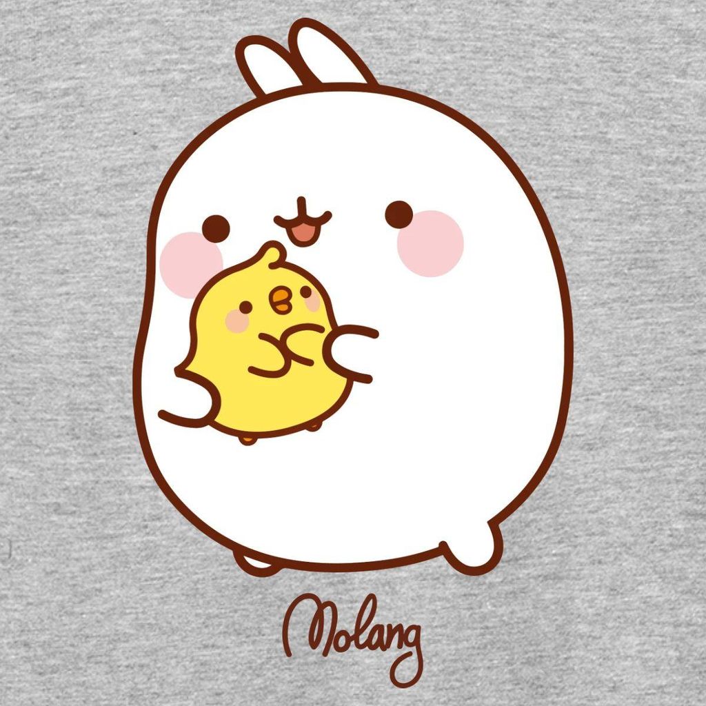 Spreadshirt Molang Piu Piu Umarmung Kinder T-Shirt, 122/128 (7-8 Jahre), Grau meliert