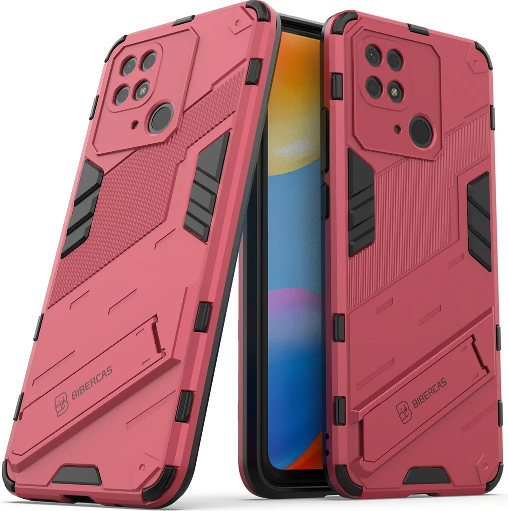 Custodia Antiurto Xiaomi Redmi 10C Rosa - Cover Ibrida con Stand