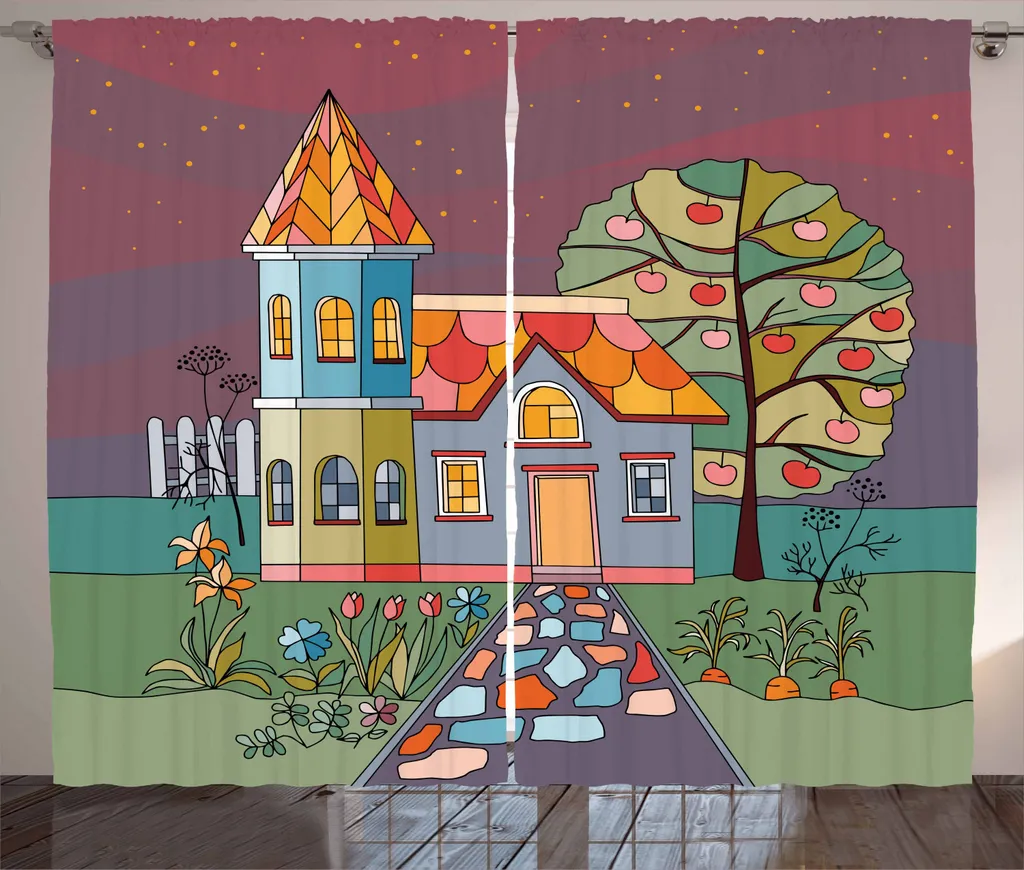 ABAKUHAUS Tenda Rustica Caricatura 280x225cm per Soggiorno e Camera