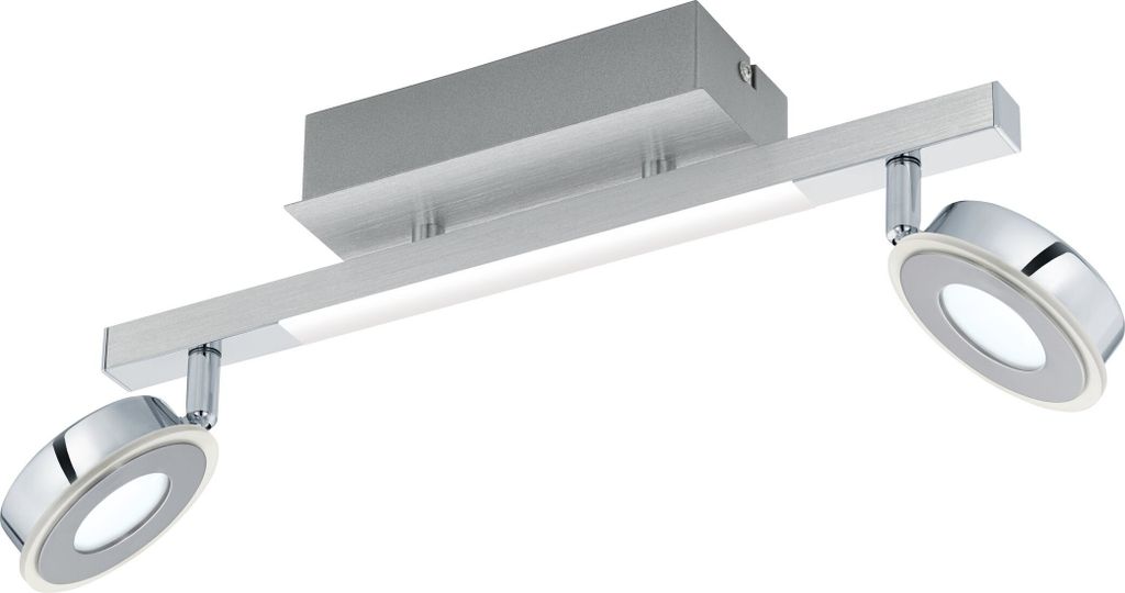 EGLO LED Spot CARDILLIO, 3-flammige Deckenleuchte, Deckenstrahler Stahl, Aluminium und satiniertem Kunststoff, Flurlampe in chrom, warmweiß