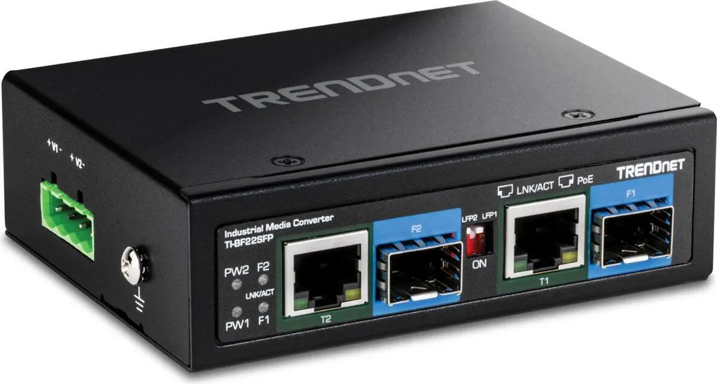 Solution Liaison Fibre Industrielle vers PoE++ contre Interférences SFP
