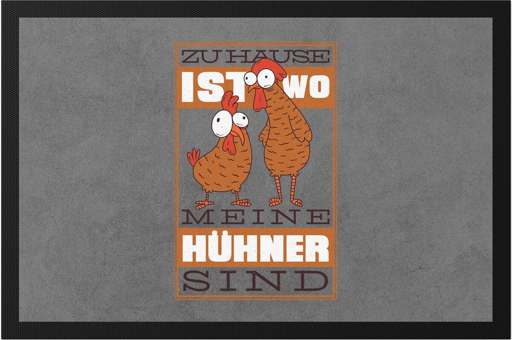 Zuhause Ist Wo Meine Hühner Sind Fußmatte Huhn Fans Hühnerhof Bauernhof Chicken Geschenkidee