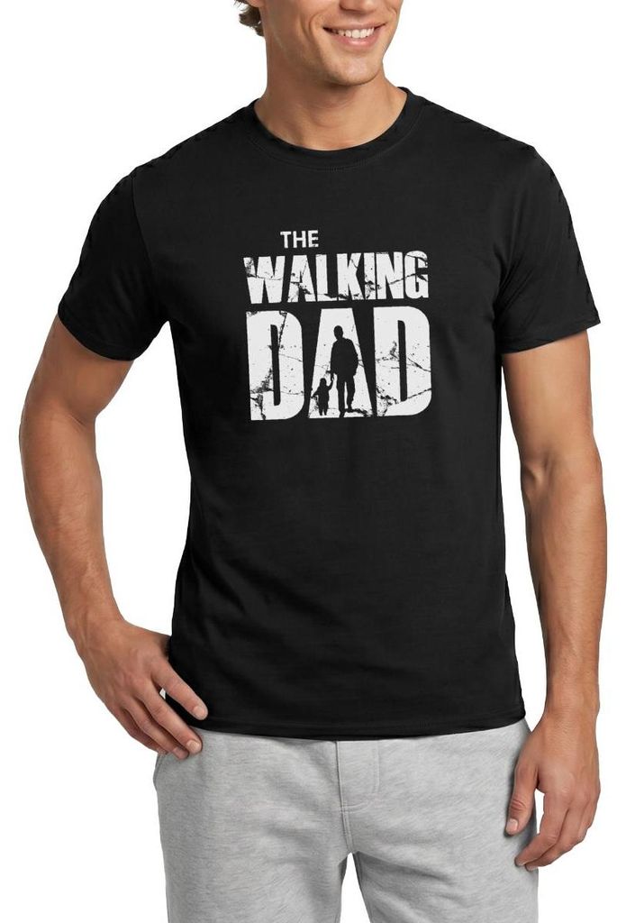 Spreadshirt The Walking Dad Papa Vater Mit Kind Männer T-Shirt, 4XL, Schwarz
