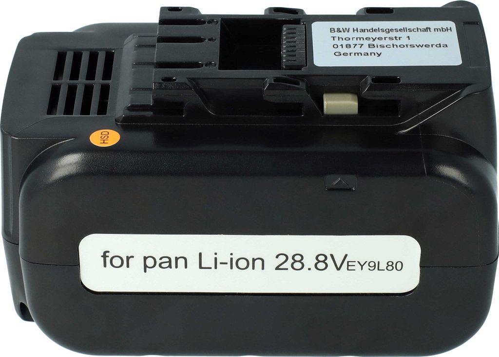 EXTENSILO Akku Ersatz für Panasonic EZ9L80, EY9L80B, EY9L80 für Werkzeug (5000 mAh, Li-Ion, 28,8 V)