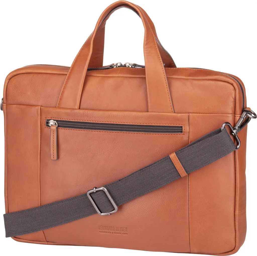 Mallette de Travail Zippée en Cuir Véritable avec Compartiment Unique - 5