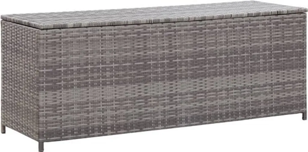 Rangement extérieur pour coussins et jouets en résine grise 120 cm