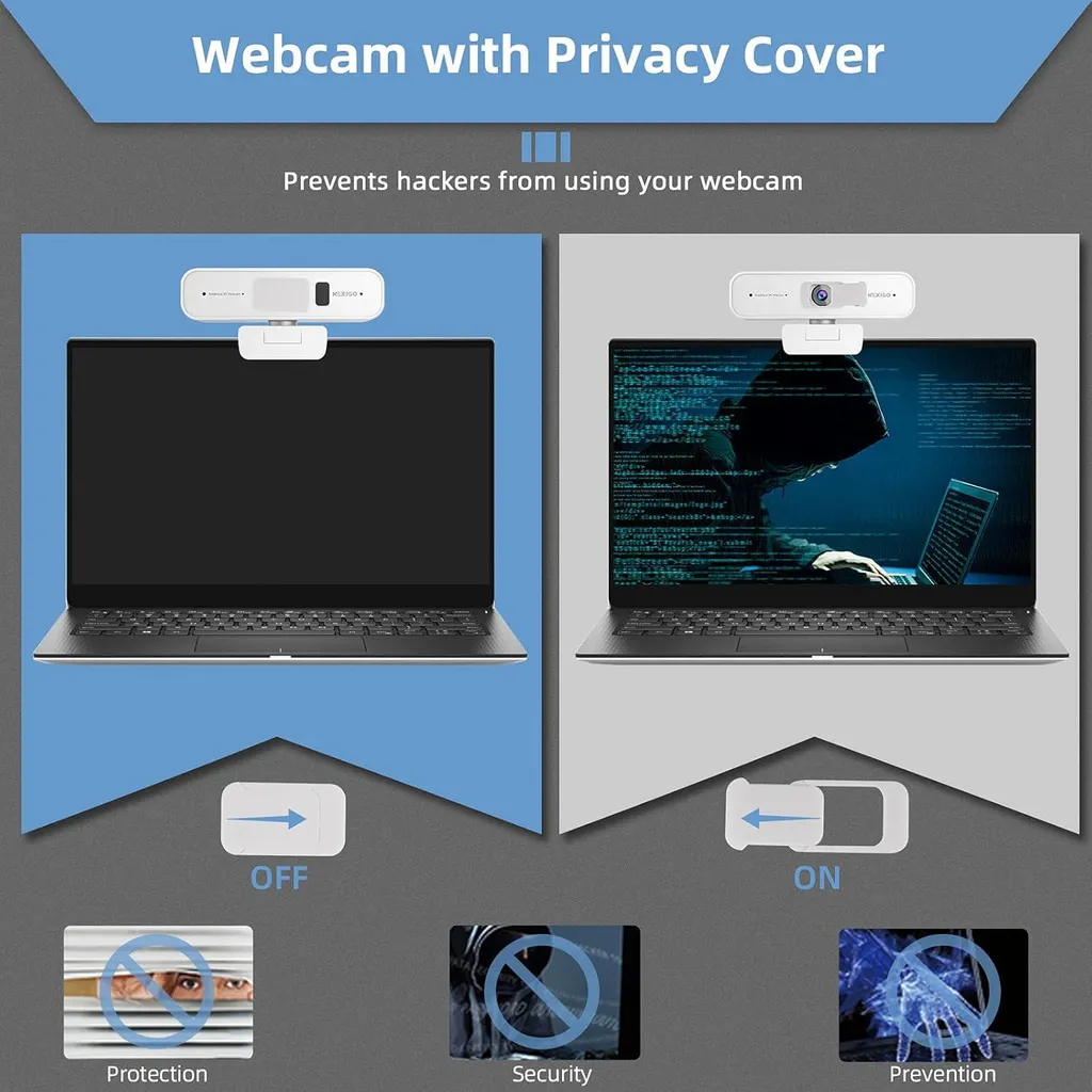 Webcam 2K autofocus N940P blanche avec micro haute définition via USB