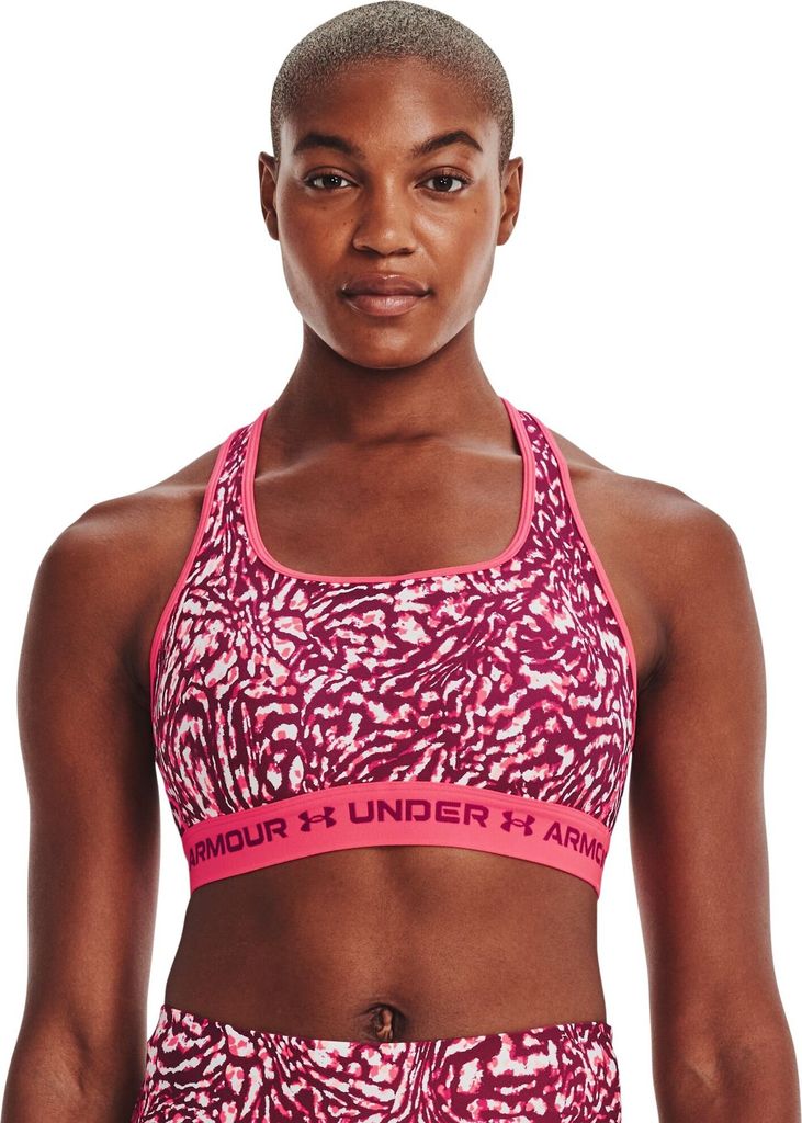 Damen Kompressions-Sport-BH Under Amour Crossback Mid Print, Größe: L