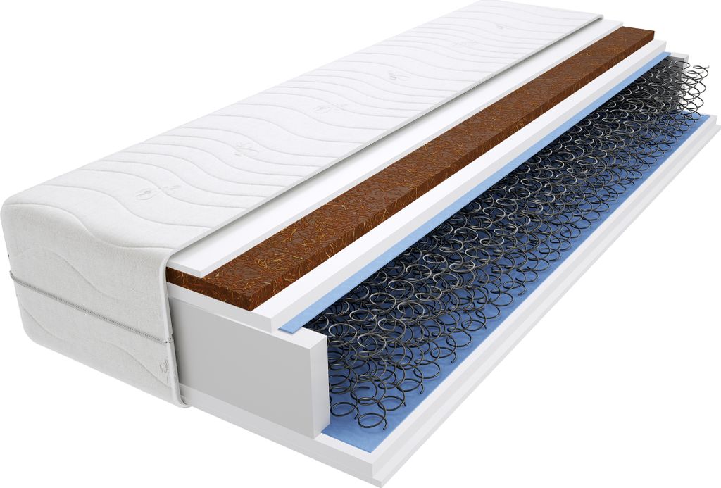 Schaumstoff Matratze 70x140 cm Doppelmatratze, H3 & H4 Komfortschaummatratze 16 cm Hoch Kokosfaser mit Klimafaser, Hypoallergen, HR-Schaum, Wendema...