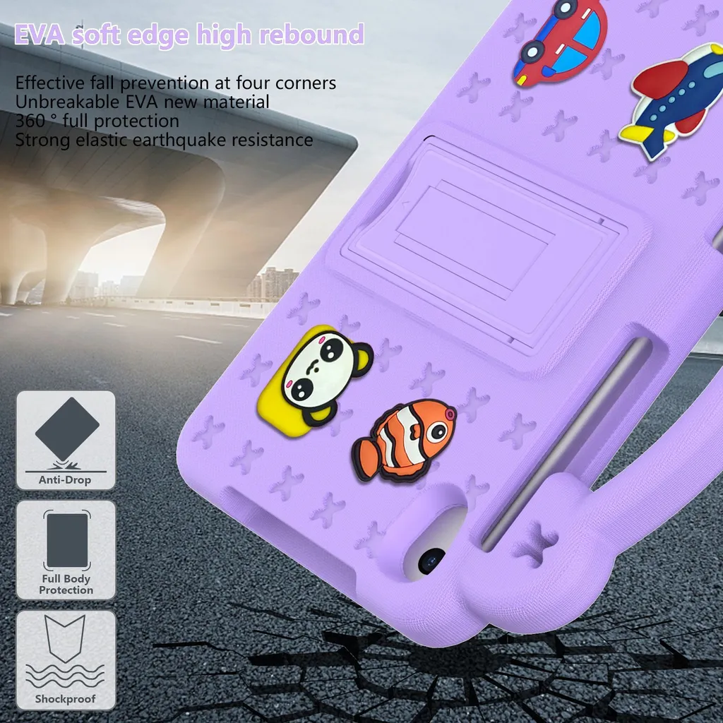 Simpatica Custodia Viola per Bambini Huawei MediaPad M5 Lite 8.0 - 8