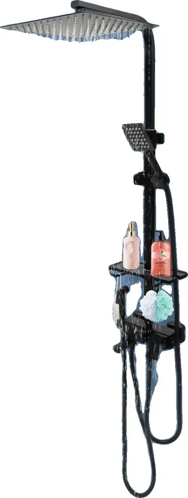 Set de douche anti-calcaire 30x30 laiton pour douche haute pression