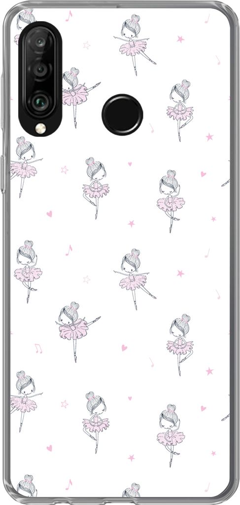 MuchoWow Handyhülle Schutzhülle Hülle für Telefoonhoesje Huawei P30 Lite Mädchen - Ballett - Rosa - Muster - Mädchen - Kinder - Kinder Sili...
