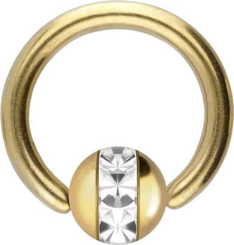 Intim-Piercing, Septum Piercing Chirurgenstahl Klemmkugelring EPOXY-RING-KUGEL Gold Innendurchmesser: 7mm | Kugelgröße: 4mm
