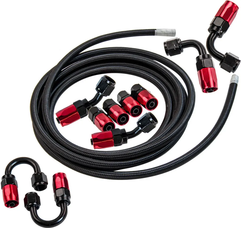 Tuyau de Transfert d'Huile AN6 6AN Flexible Tressé 500 PSI pour Auto