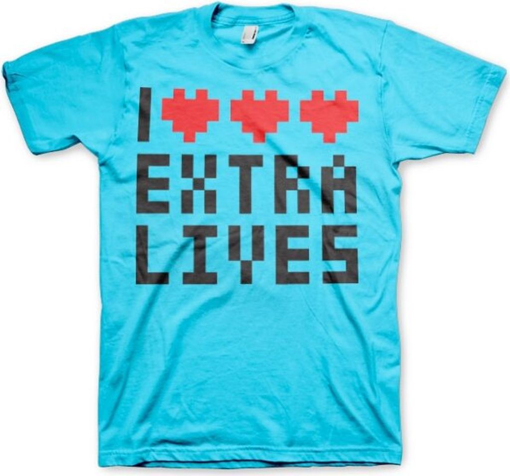 I Love Extra Lives T-Shirt - X-Large - Skyblue