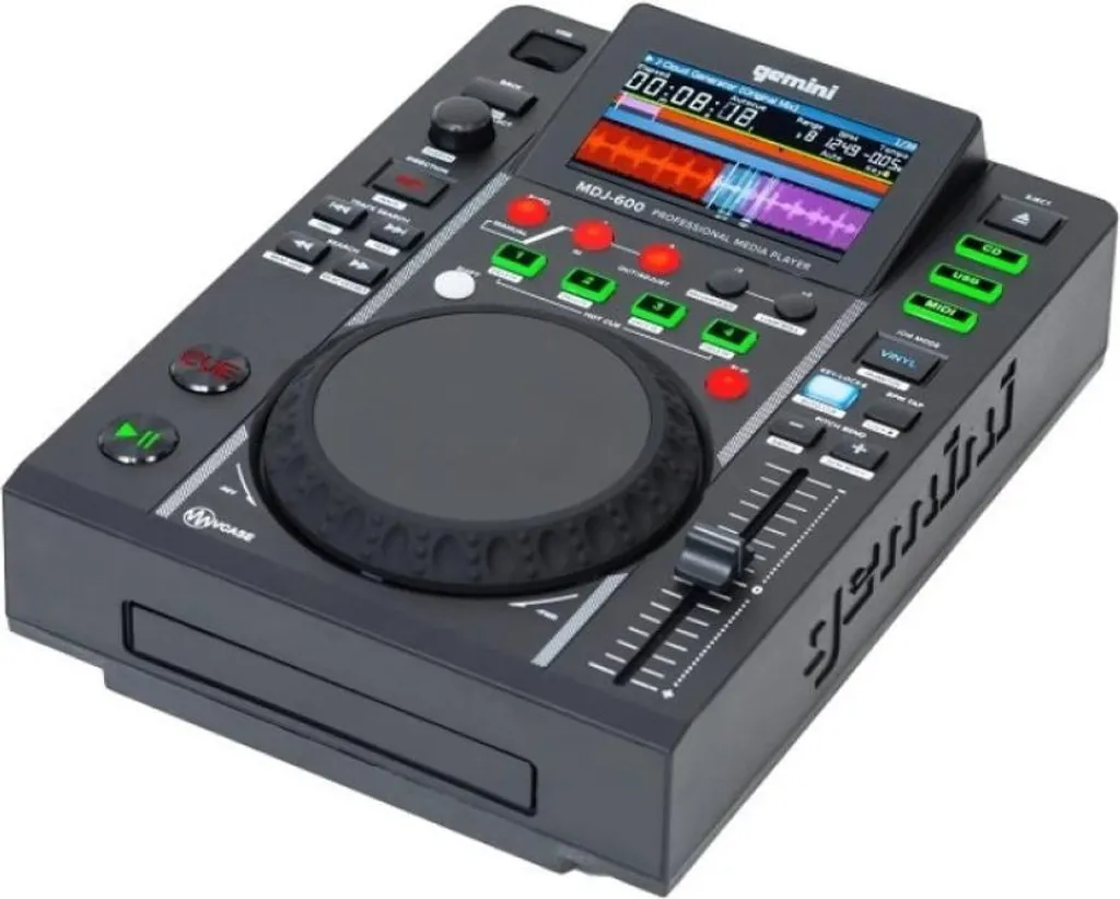 Contrôleur DJ Multimédia Gemini MDJ-600 pour Mix USB et CD en Soirée