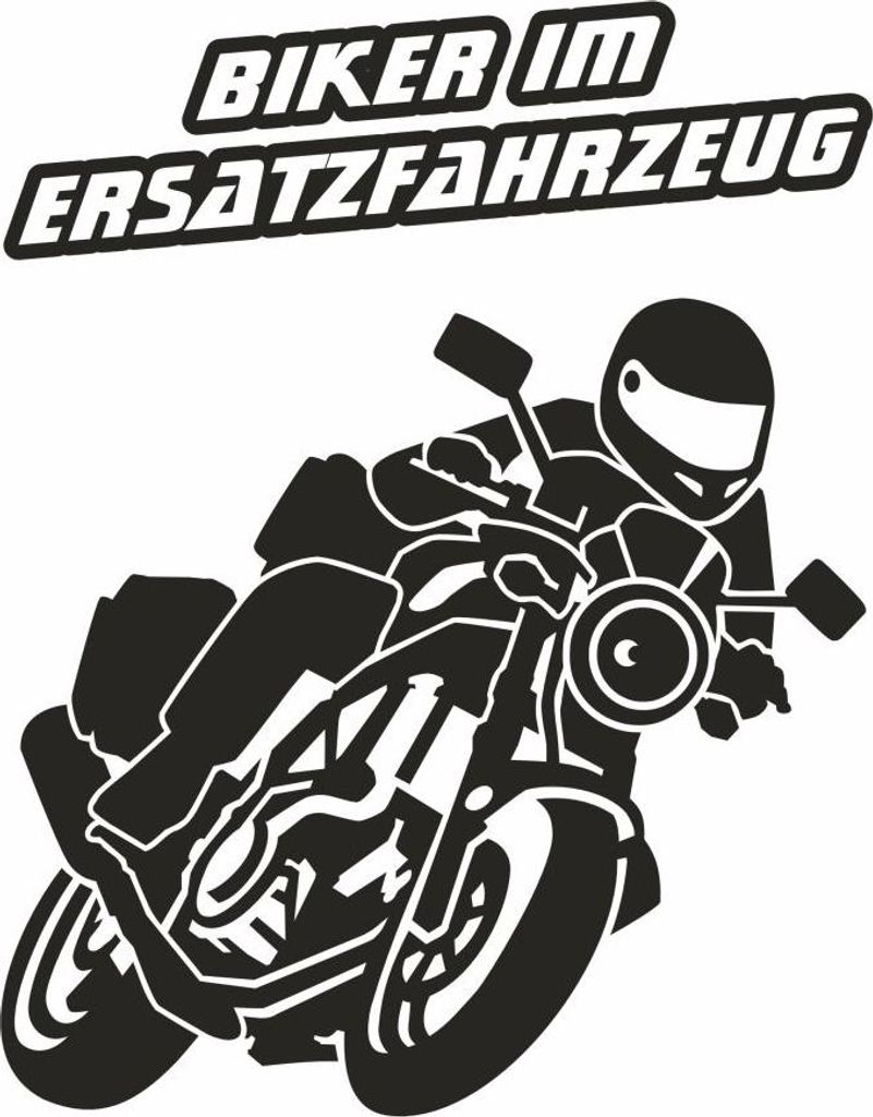 Hermann Schütz Aufkleber Biker im Ersatzfahrzeug 115x150mm Produktbild 