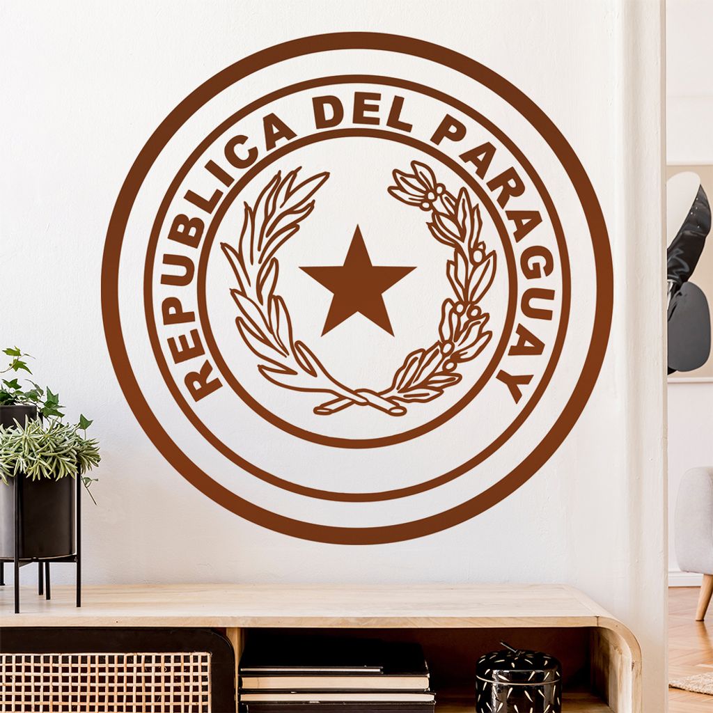 Paraguay Wappen Wandtattoo Wandaufkleber Wall Sticker - Dekoration, Küche, Wohnzimmer, Schlafzimmer, Badezimmer