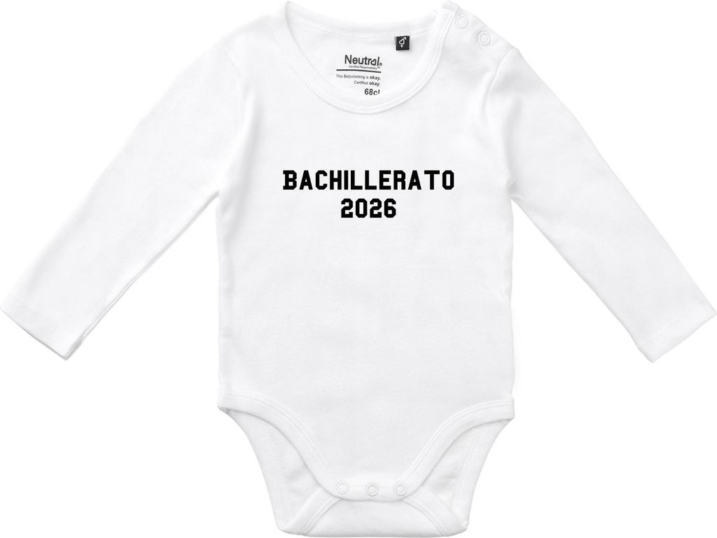 Huuraa Baby Body Bachillerato 2026 Abschluss Spanien 68 White Baumwolle Fairtrade Langarmbody Geschenkidee