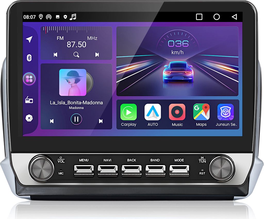 10.1" Android 15 Autoradio Carplay Für Peugeot 208/2008 2012-2018 GPS Navi WIFI 4G BT DAB+ SWC USB 6+128G Mit Drehknopf 8-Kern
