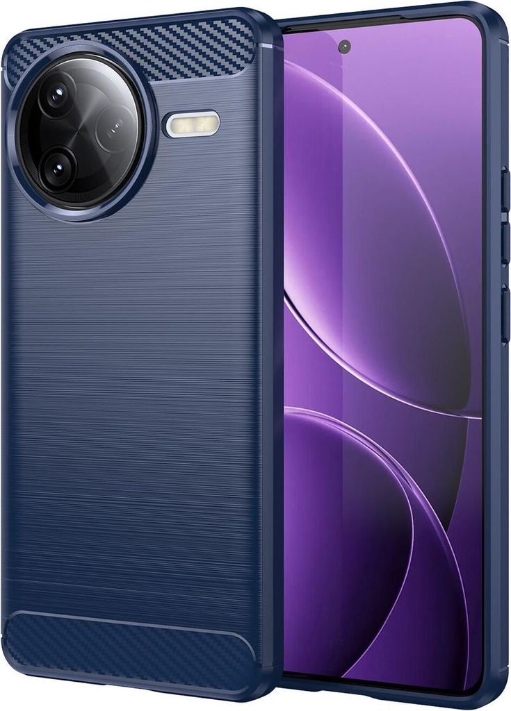 Für Xiaomi Poco F7 Ultra Carbon Fiber Brushed Design Textur TPU Hülle Case Blau