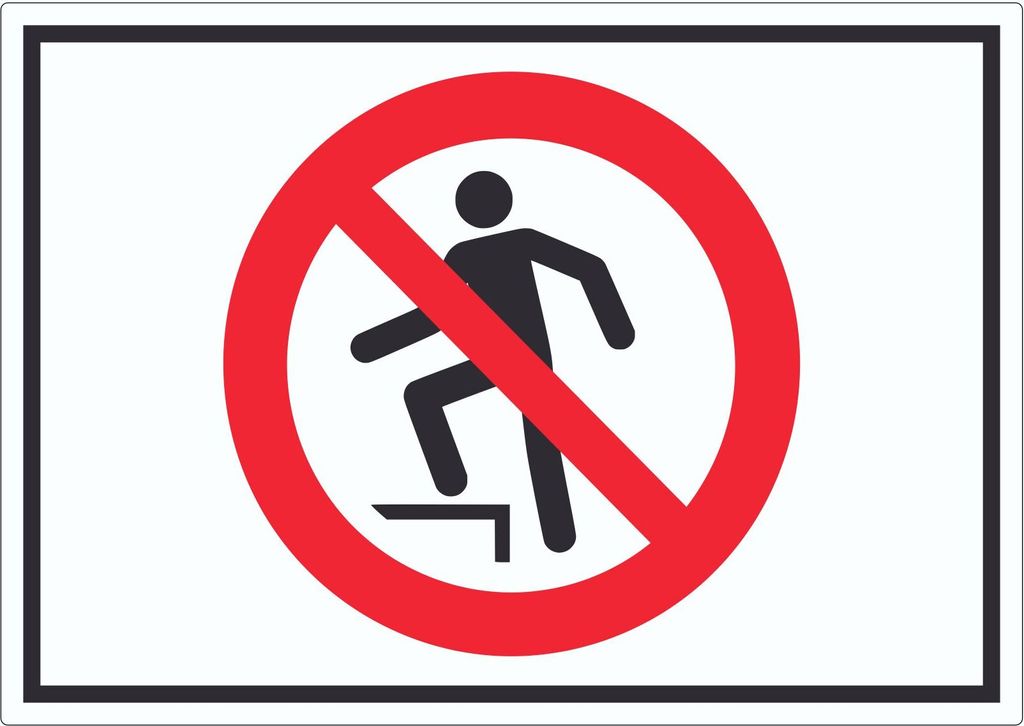 Aufsteigen verboten Symbol Aufkleber A6 (105x148mm)