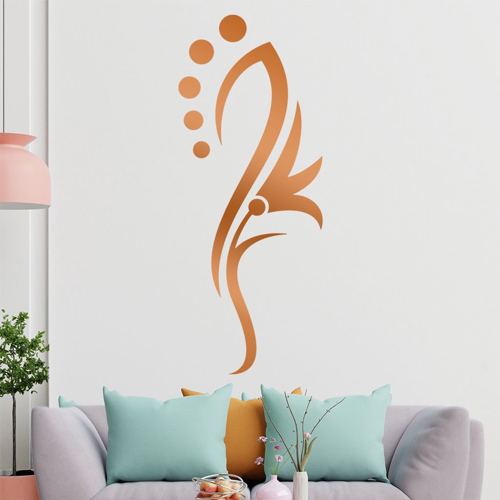 Blume - Linien Punkte Wandtattoo in 6 Größen - Wandaufkleber Wall Sticker - Dekoration, Küche, Wohnzimmer, Schlafzimmer, Badezimmer