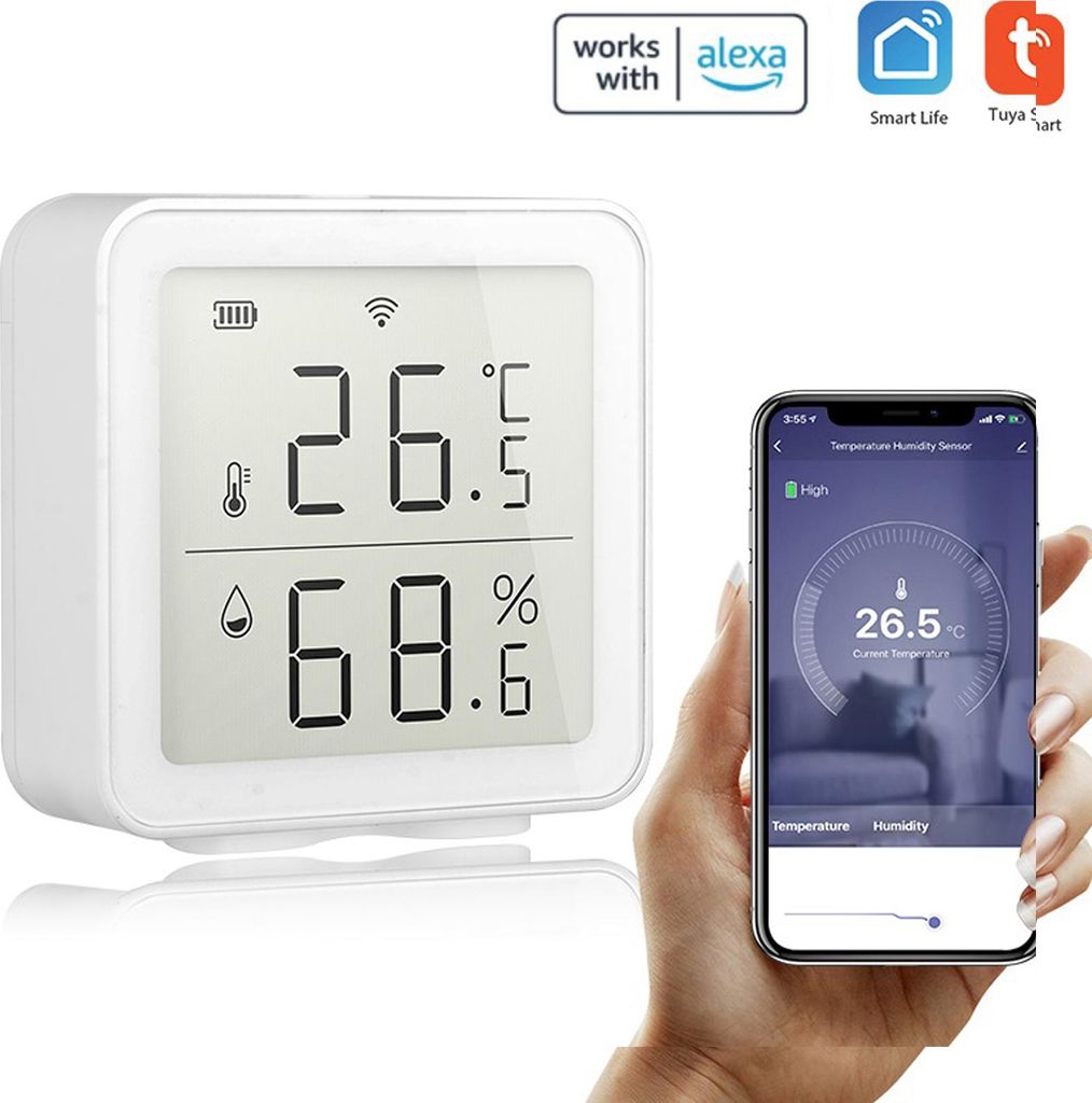 Tuya WIFI Intelligent Home Wireless Temperatursensor Home Automation Scene System Kompatibel mit Alexa