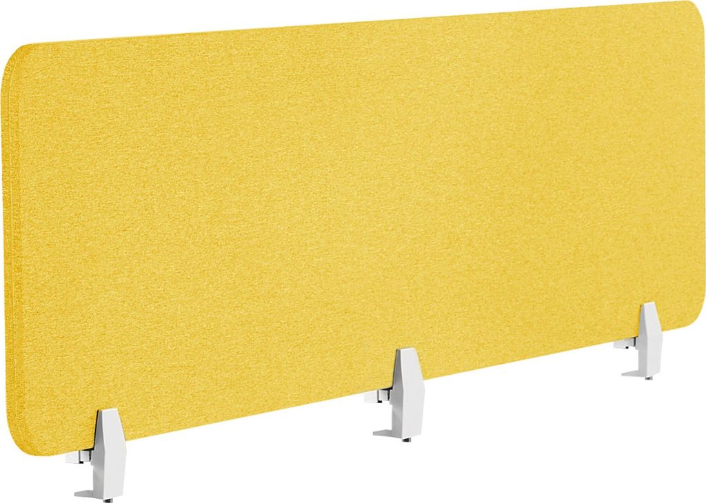 BELIANI Schreibtisch Trennwand Senfgelb Stoff PET Kunststoff 180 x 40 cm zum Aufstellen Klemmen Schallschutz Sichtschutz Pinnwand Büro Home Office