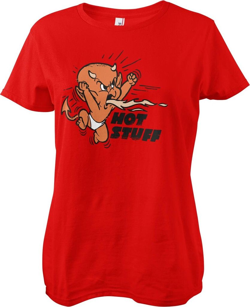 Hot Stuff Retro T-Shirt Girly Tee - Medium - Red