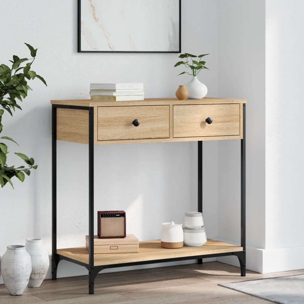 Design New Konsolentisch Sonoma-Eiche 75x34,5x75 cm Holzwerkstoff - Konsolentische Möbel2025 CHY7792338 1parcel