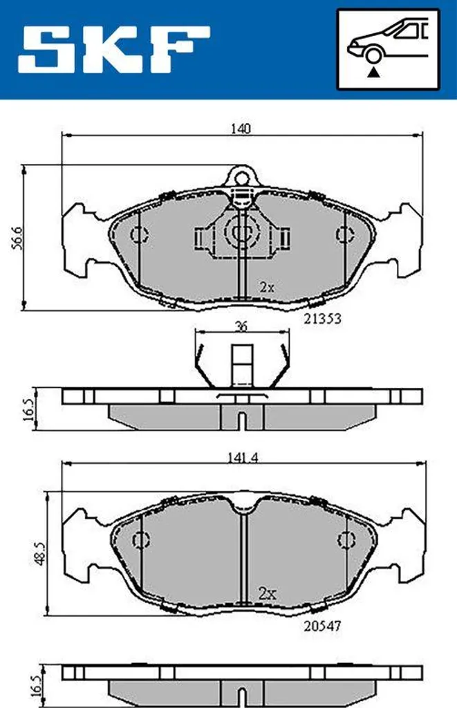 Plaquettes de frein SKF VKBP 80468 OE 11046948372 pour Opel Astra et Corsa