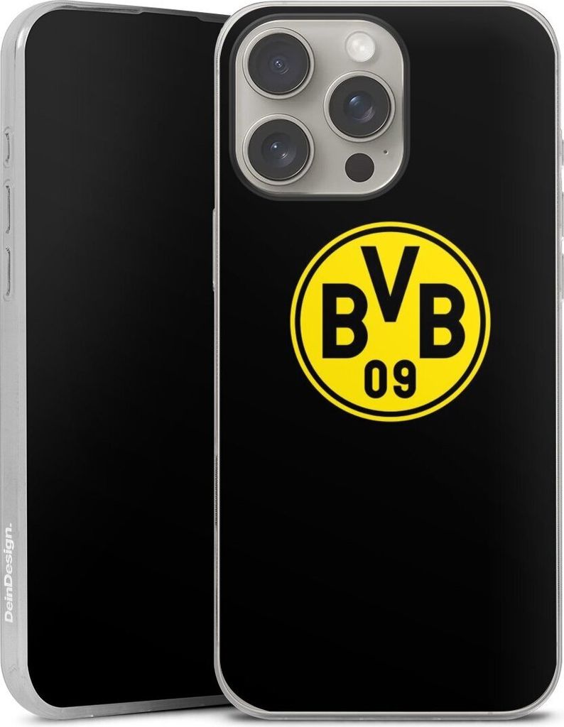DeinDesign Slim Hülle für Apple iPhone 16 Pro Max Silikon Case Ultra Dünn Handyhülle BVB Borussia Dortmund Logo