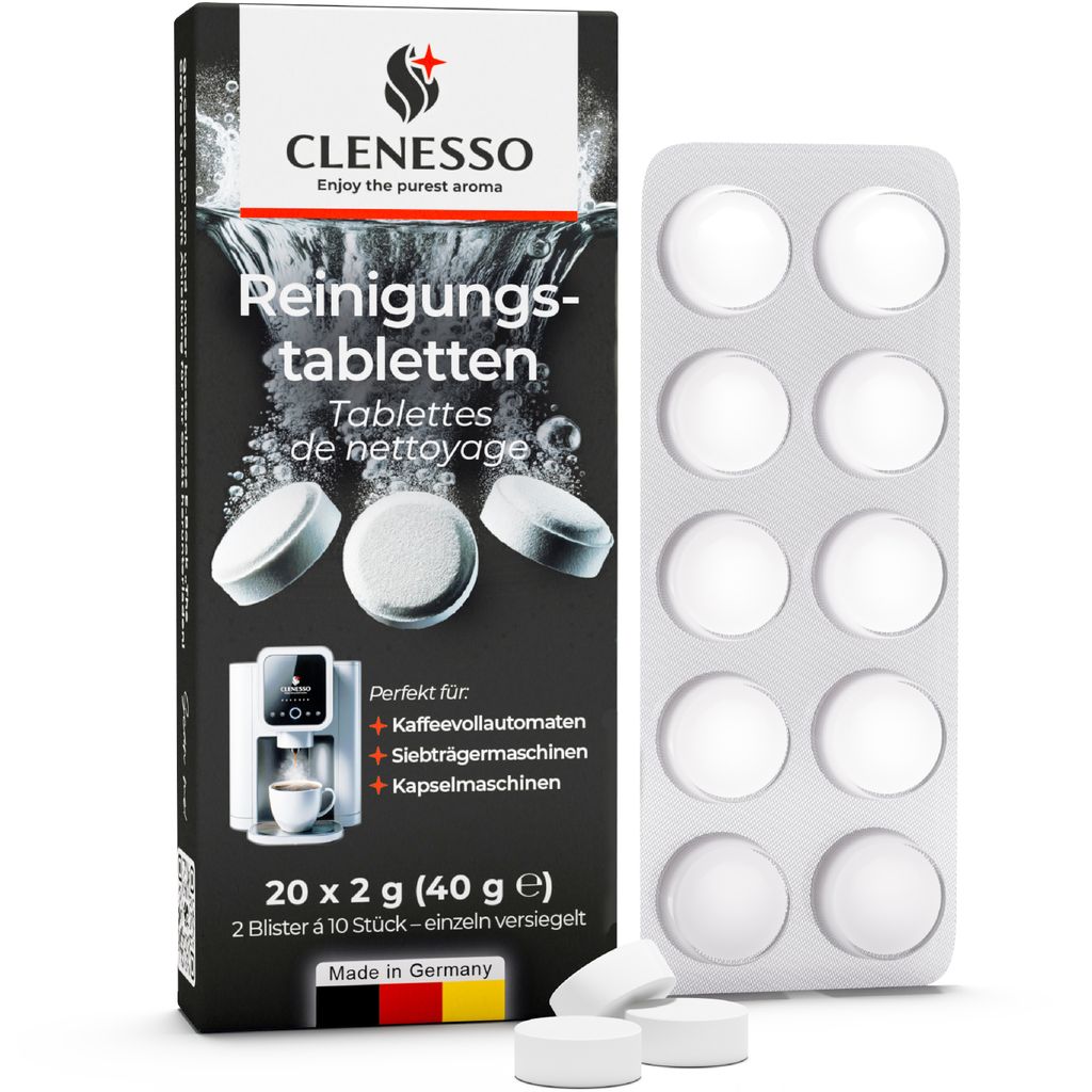 CLENESSO Reinigungstabletten Kaffeevollautomaten (20 Stück) Produktbild 