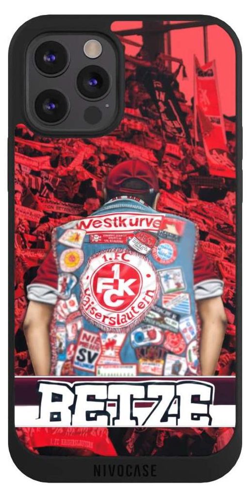 NIVOCASE Handyhülle für Apple iPhone 12 Pro Max Hülle NIVOpure Case Schwarz 1. FC Kaiserslautern 1. FCK Offizielles Lizenzprodukt