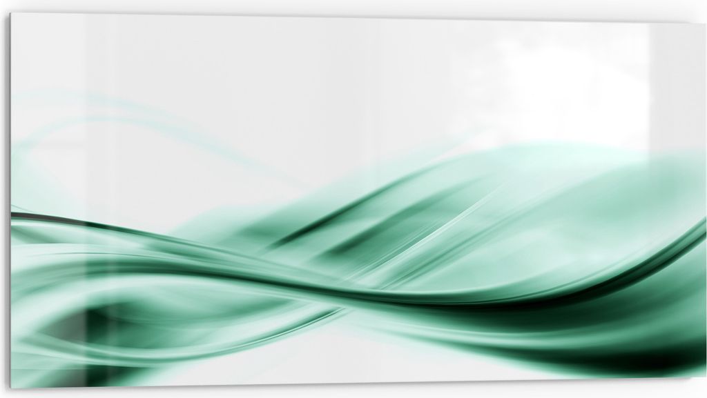 DEQORI Küchenrückwand Glas 80x40 cm 'Fließende Frische' Spritzschutz Bad Rückwand Küche