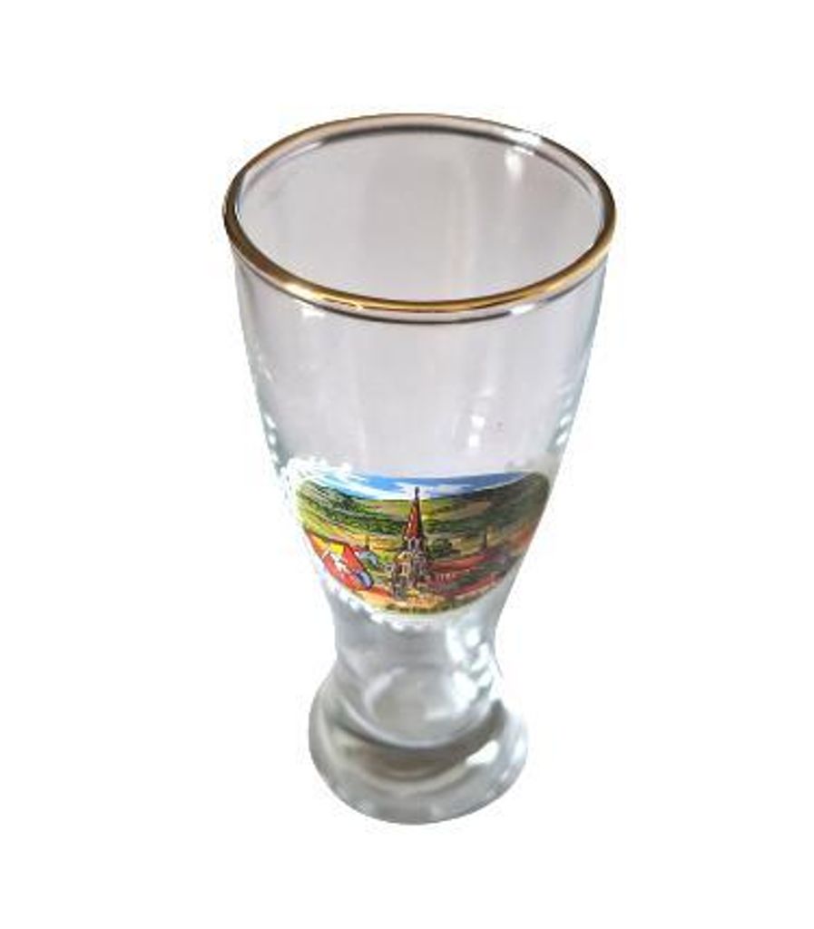 Mini-Weizenbierglas Luftkurort Zwiesel mit Goldrand Produktbild 