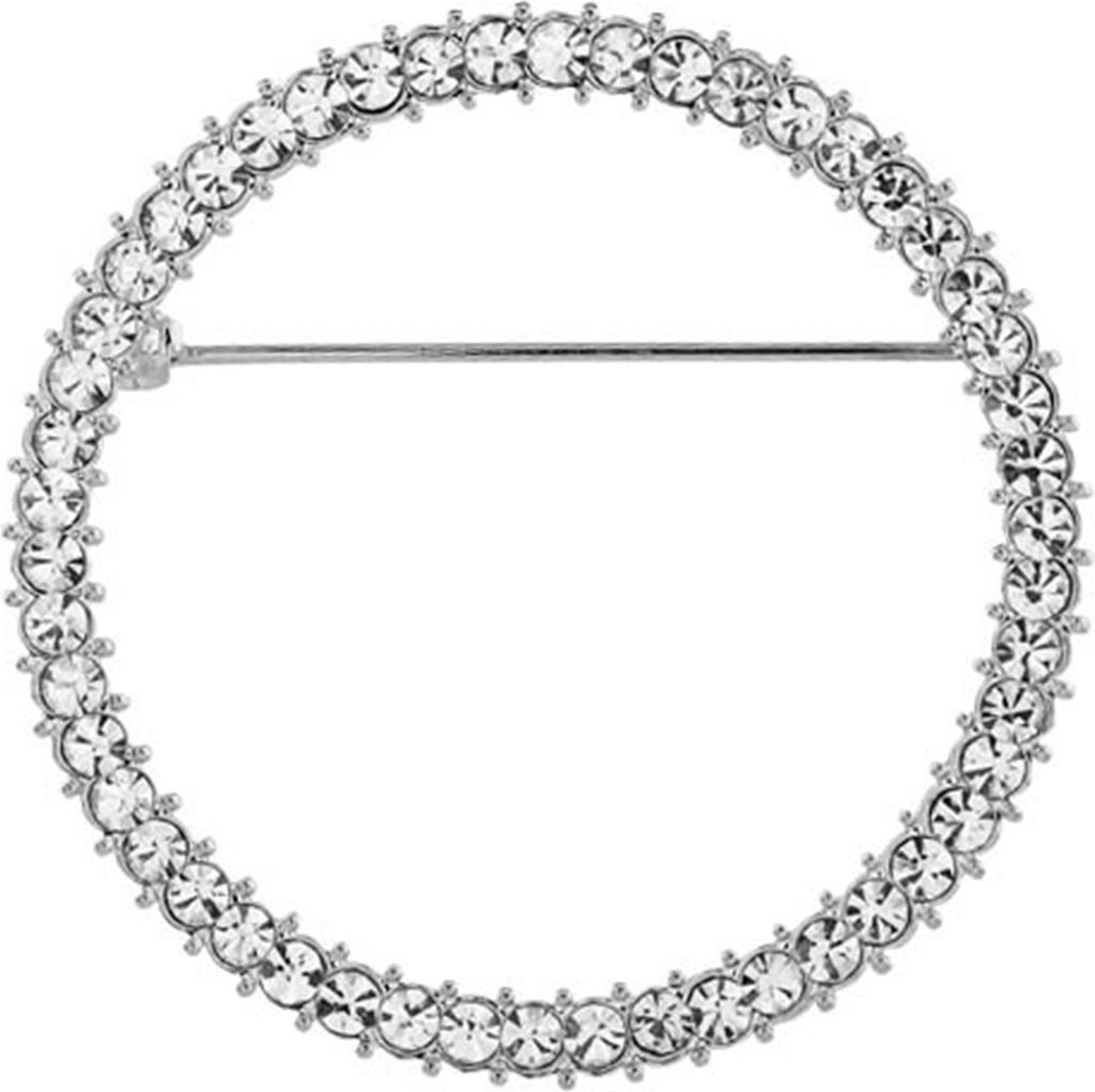 Hohlkreis-Anti-Exposition-Schal-Clip, glänzender Strass-Pullover, Sicherheitsnadel, Kostüm-Zubehör-Silber