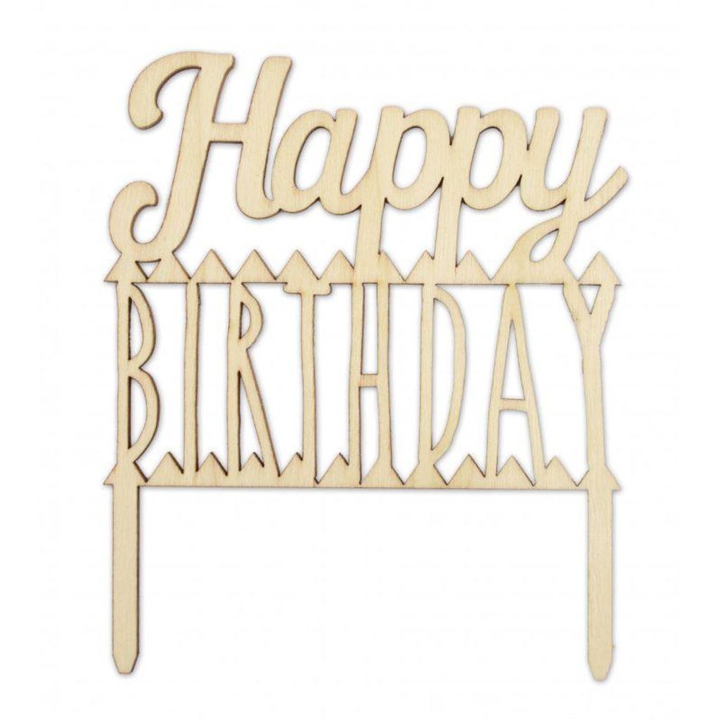 ScrapCooking Happy Birthday, Kuchen, Holz, Holz, Unisex, Geburtstag, Happy Birthday