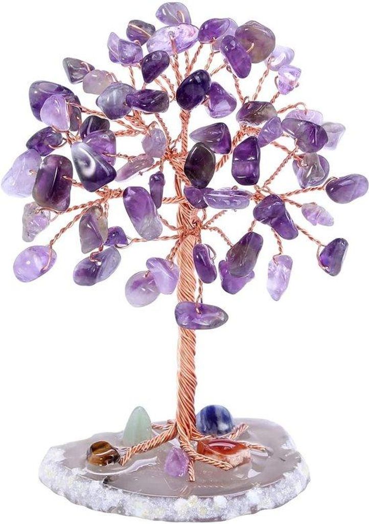 Kristall-Stein-Set mit Amethyst 9-10 cm - Naturkristall-Heilkristall - Für Heim und Büro - Reiki-Energie - Chakra-Geschenk - Dekorative Amethyst-...