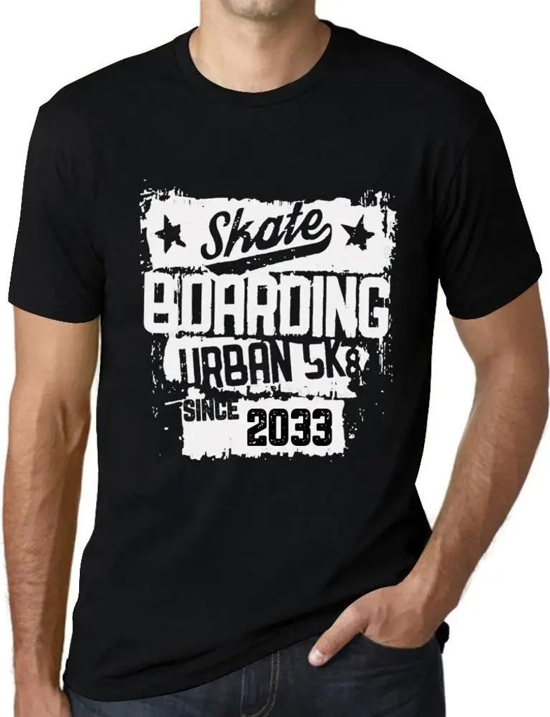 Herren Grafik T-Shirt Urbanes Skateboard seit 2033 – Urban Skateboard Since 2033 – Öko-Verantwortlich Vintage Jahrgang Kurzarm Lustige Druck