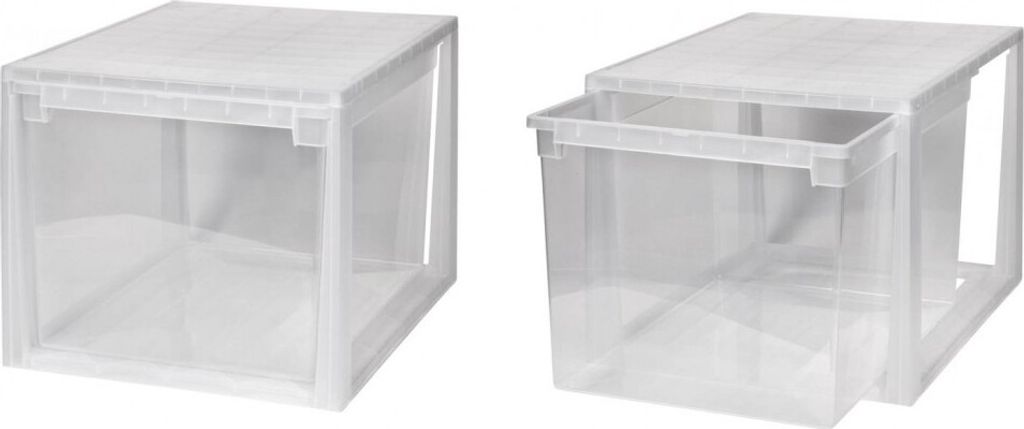 Set: 2 x Schubladenbox Größe 52 XXL mit Nutzvolumen von 50 Litern, Maße: 39,6x52x33,9 cm