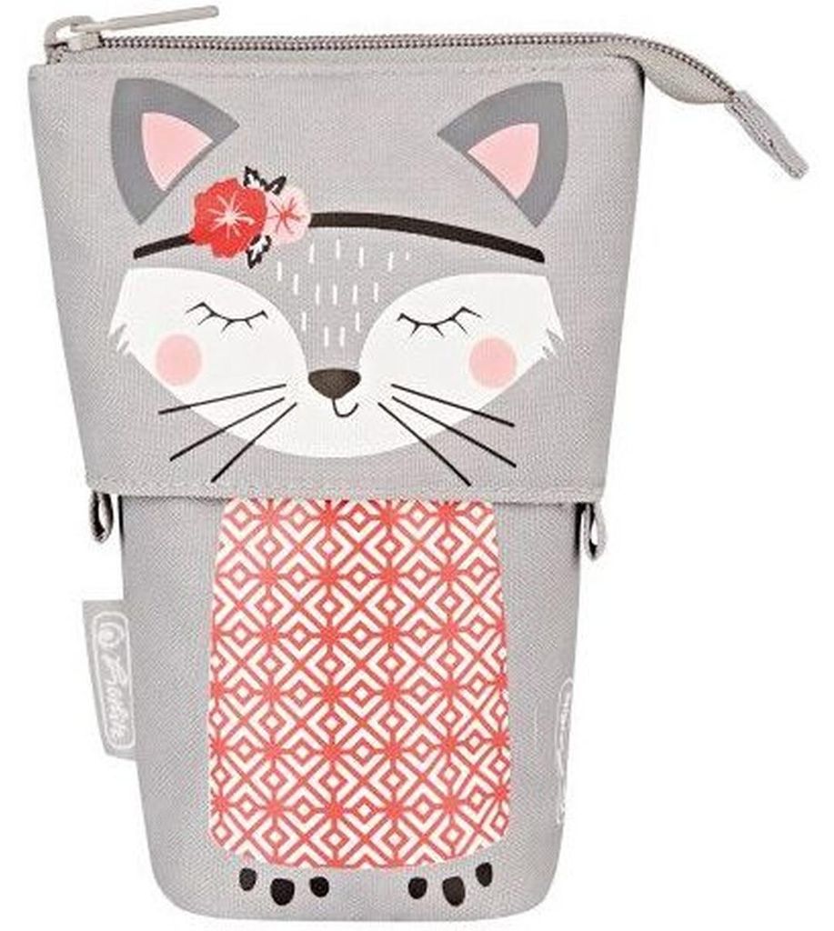 Herlitz Kitty, Weiches Federmäppchen, Polyester, Grau, Produktbild 