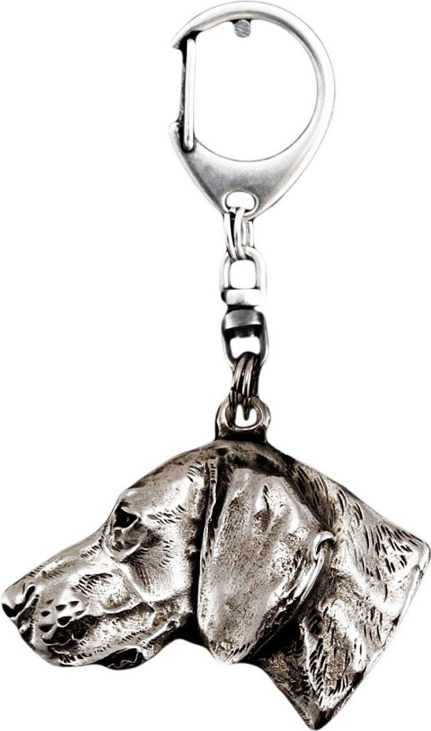 Weimaraner, Weimaraner Vorstehhund - Versilberter Schlüsselanhänger mit Hund, Handtaschen-Dekoration, Rucksack-Anhänger der Marke Art-Dog